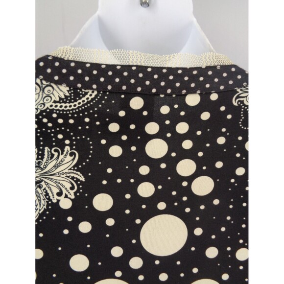 Anac Designed by Kimi Dot V-Neck Top Size Large Mesh Tie Waist Flare Sleeve Y2K - Picture 8 of 16